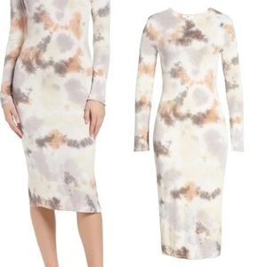NEW Nordstrom BP Tie Dye Midi Dress Long Sleeve size small